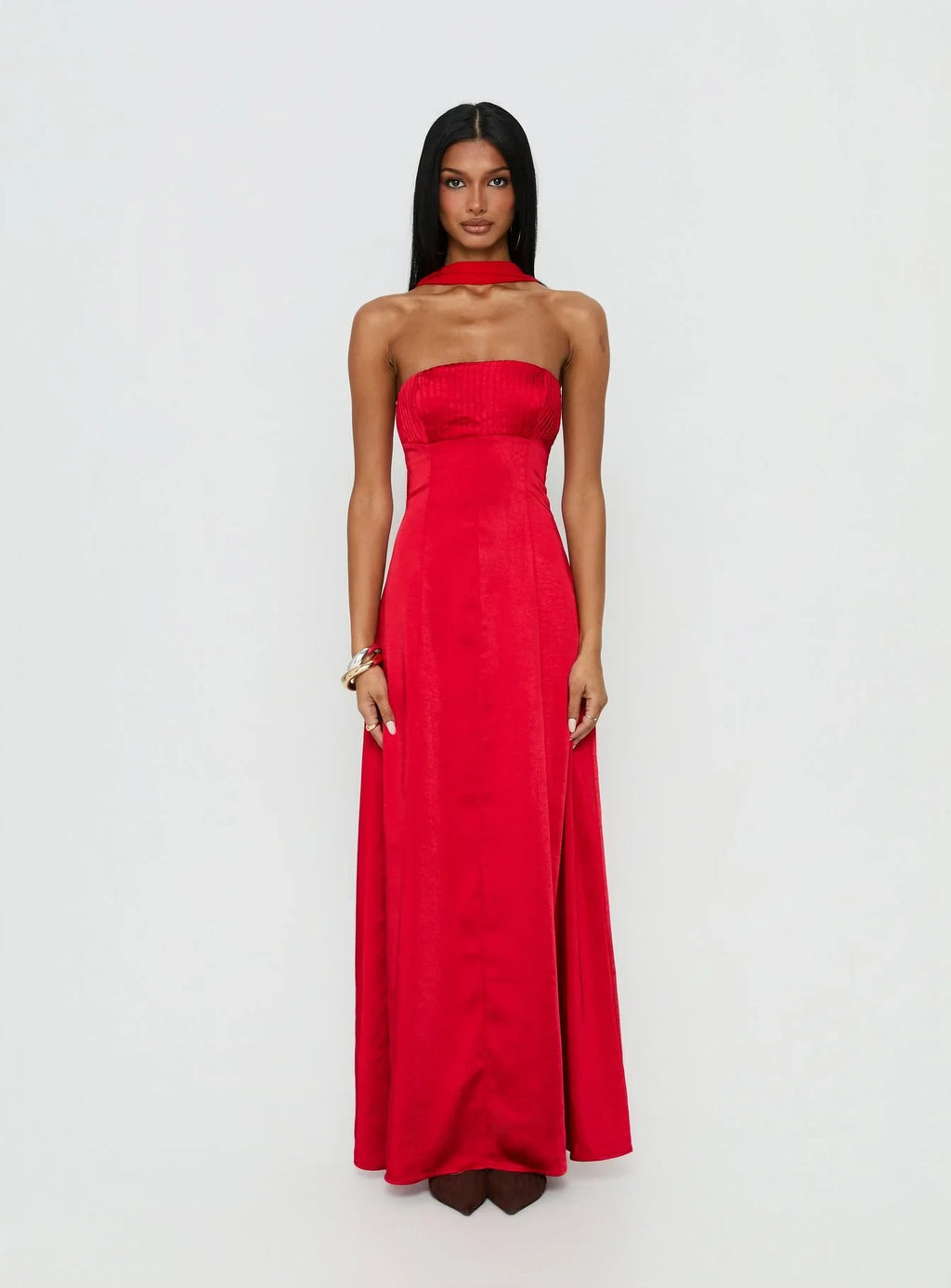 Masterpiece Strapless Maxi Dress Red