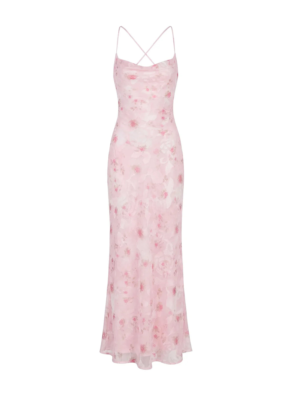 Celena Maxi Dress Pink Floral Burnout