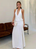 Casanova Halter Wrap Maxi Dress White