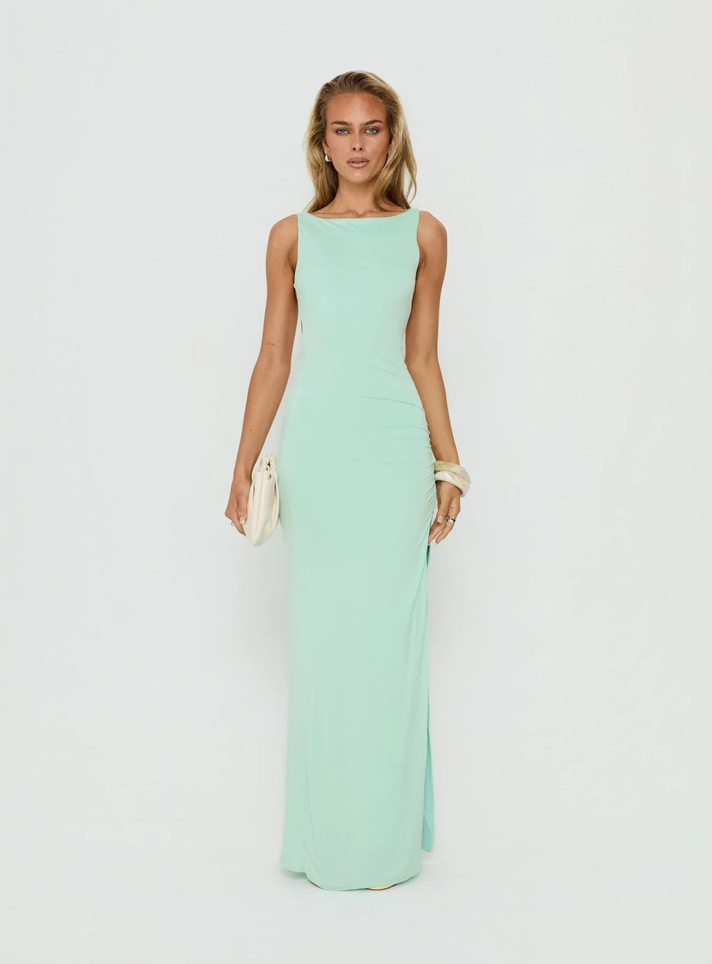 Kaidee Ruched Maxi Dress Jelly Mint