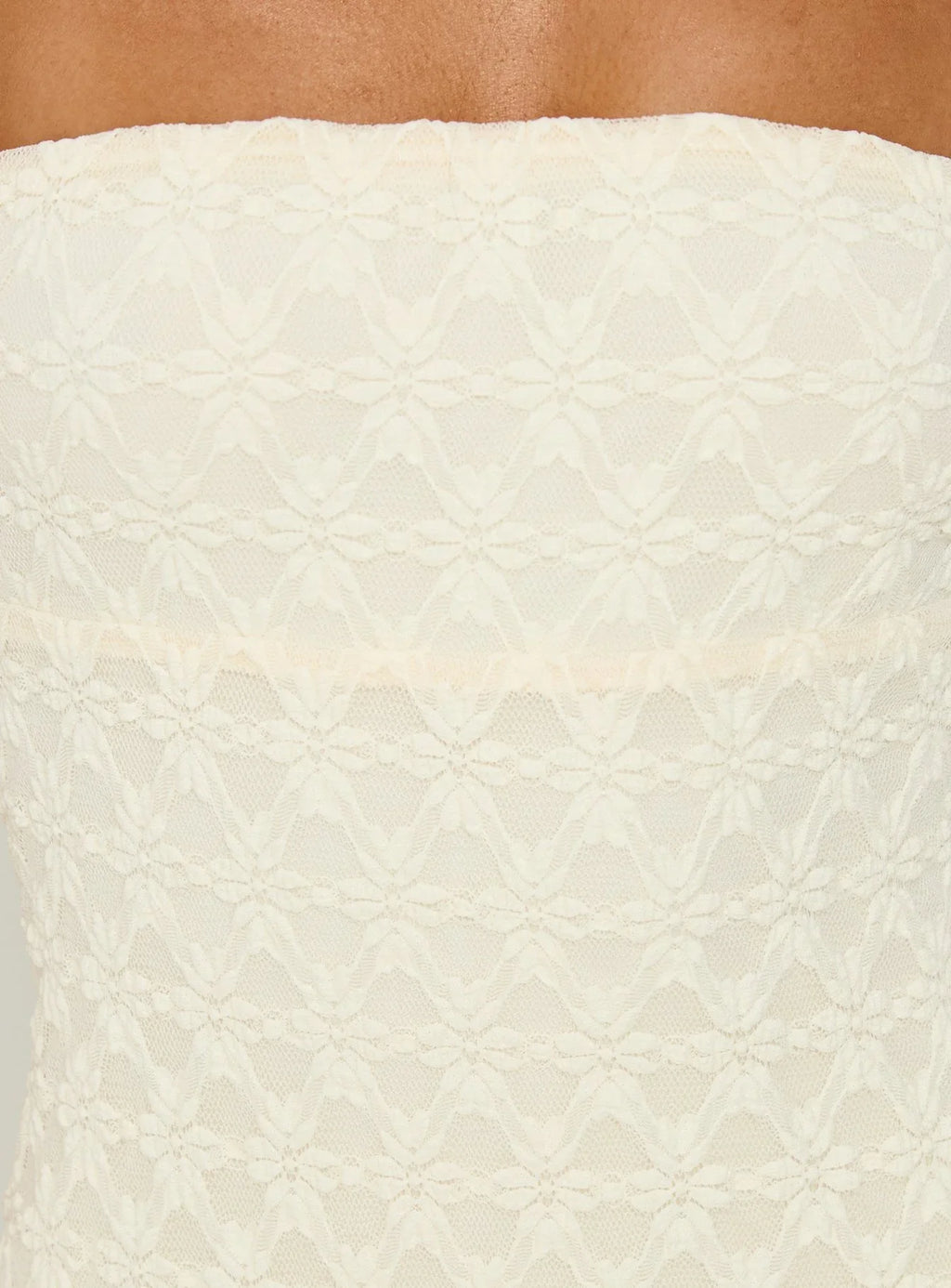 Aryela Strapless Textured Maxi Dress Cream