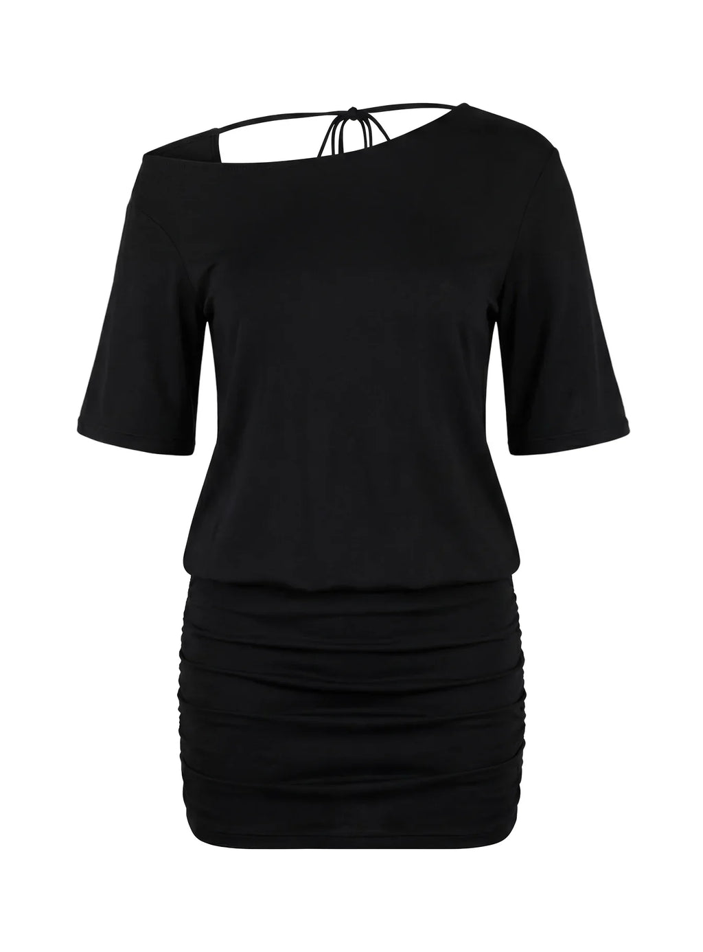 Romma Backless Slouchy Mini Dress Black