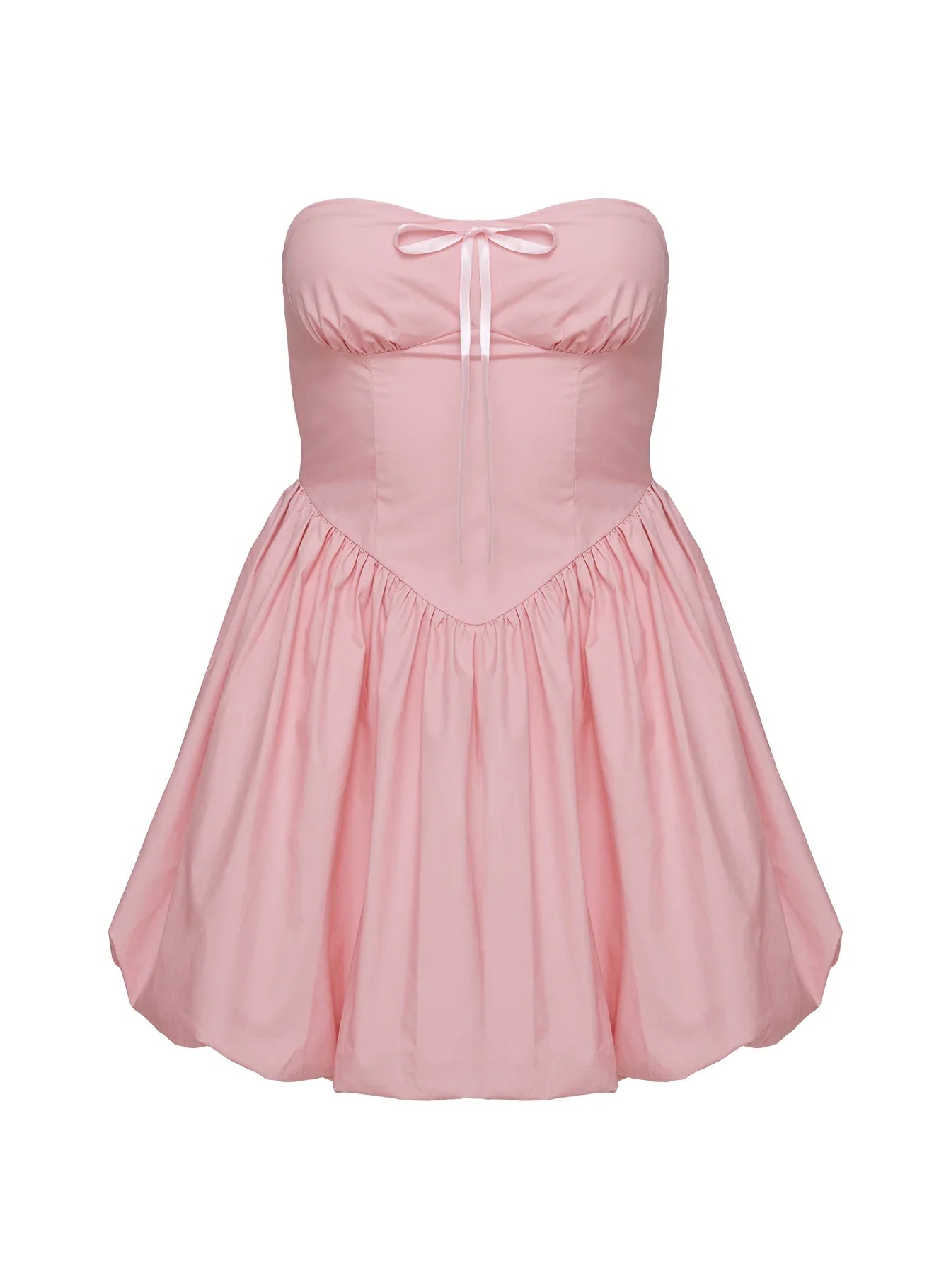 Melaina Bubble Hem Mini Dress Pink