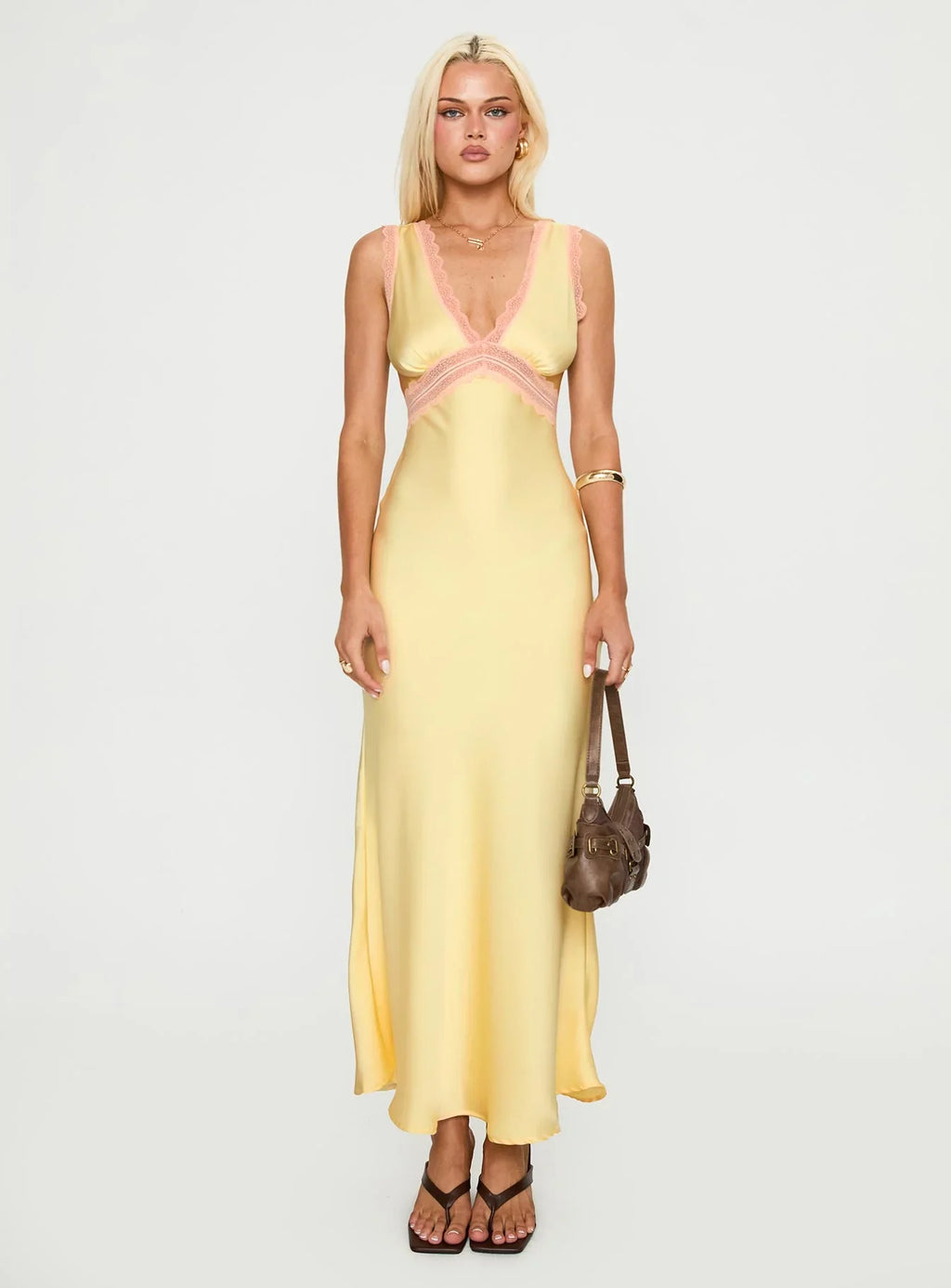 Prophecies Lace Maxi Dress Lemon