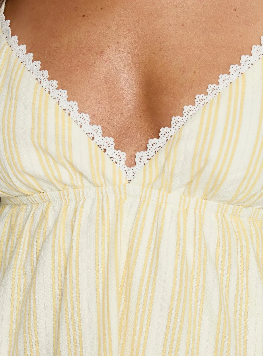 Summer Air V Neck Tiered Mini Dress Yellow