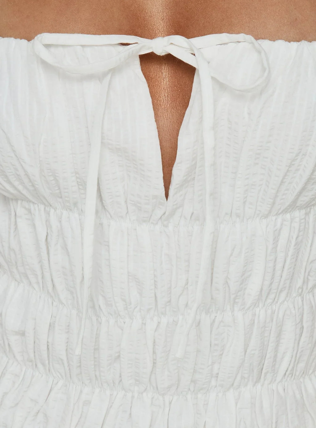 Loralei Shirred Maxi Dress White