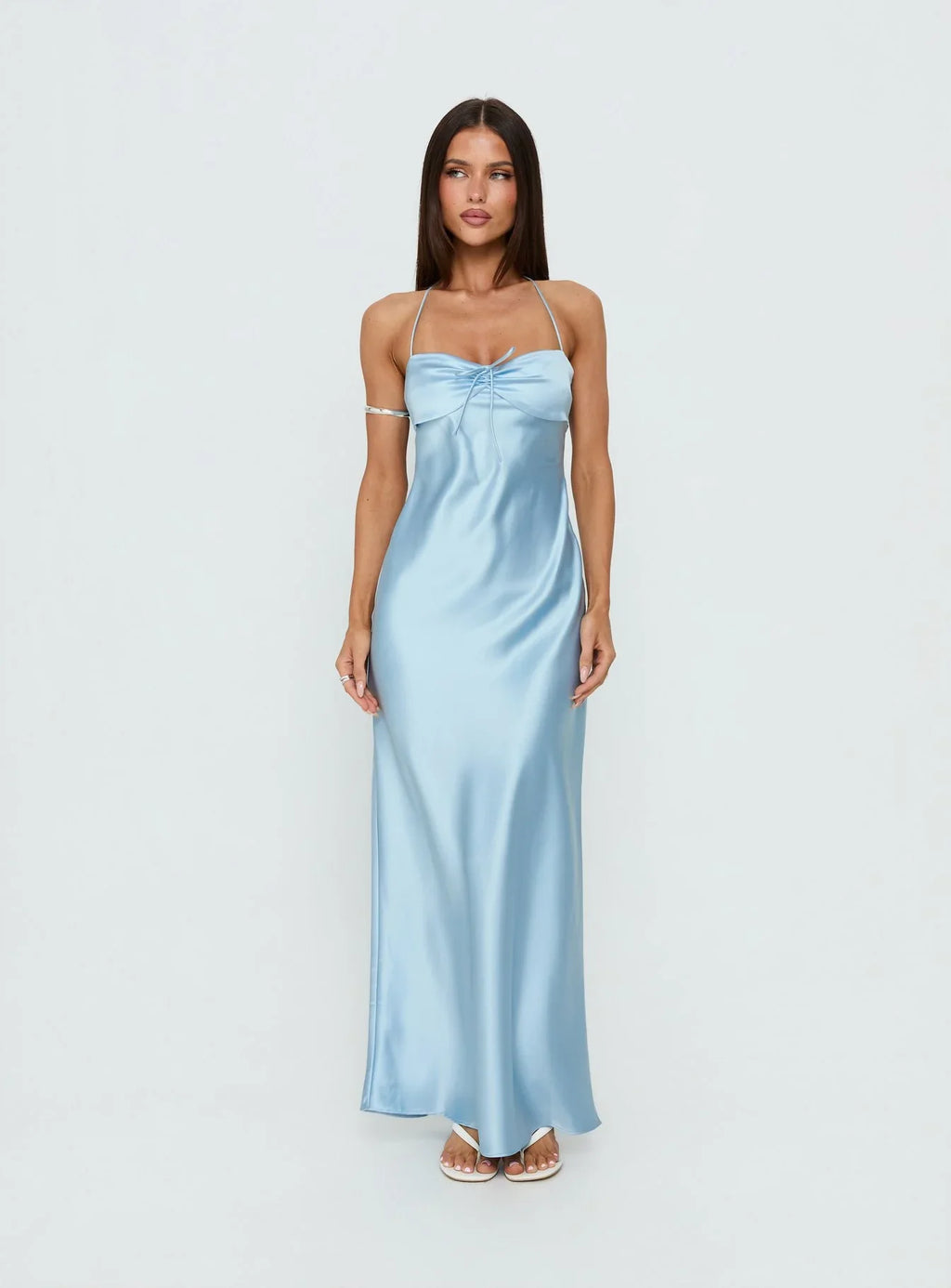 Fireproof Halter Maxi Dress Baby Blue