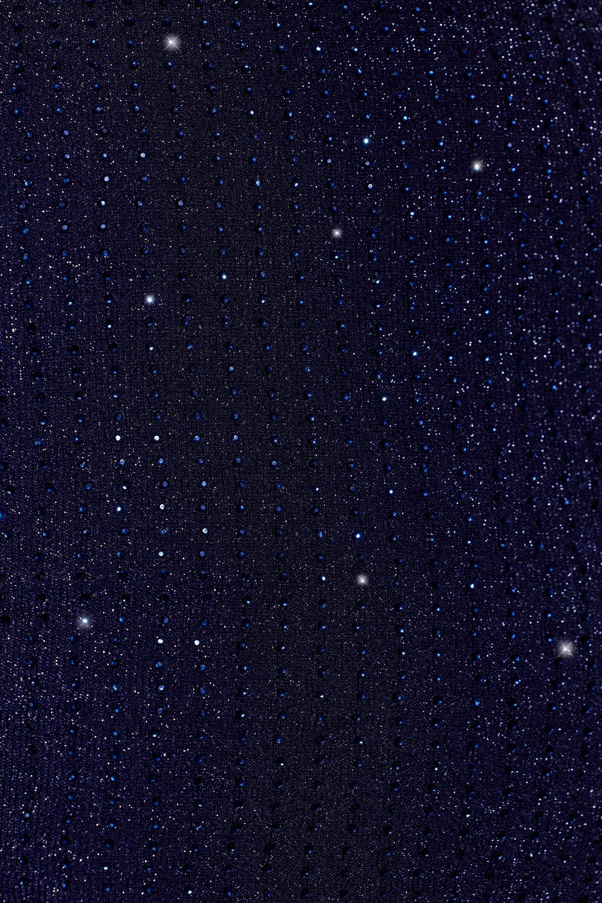 Embellished Mid Rise Gown Skirt in Royal Indigo