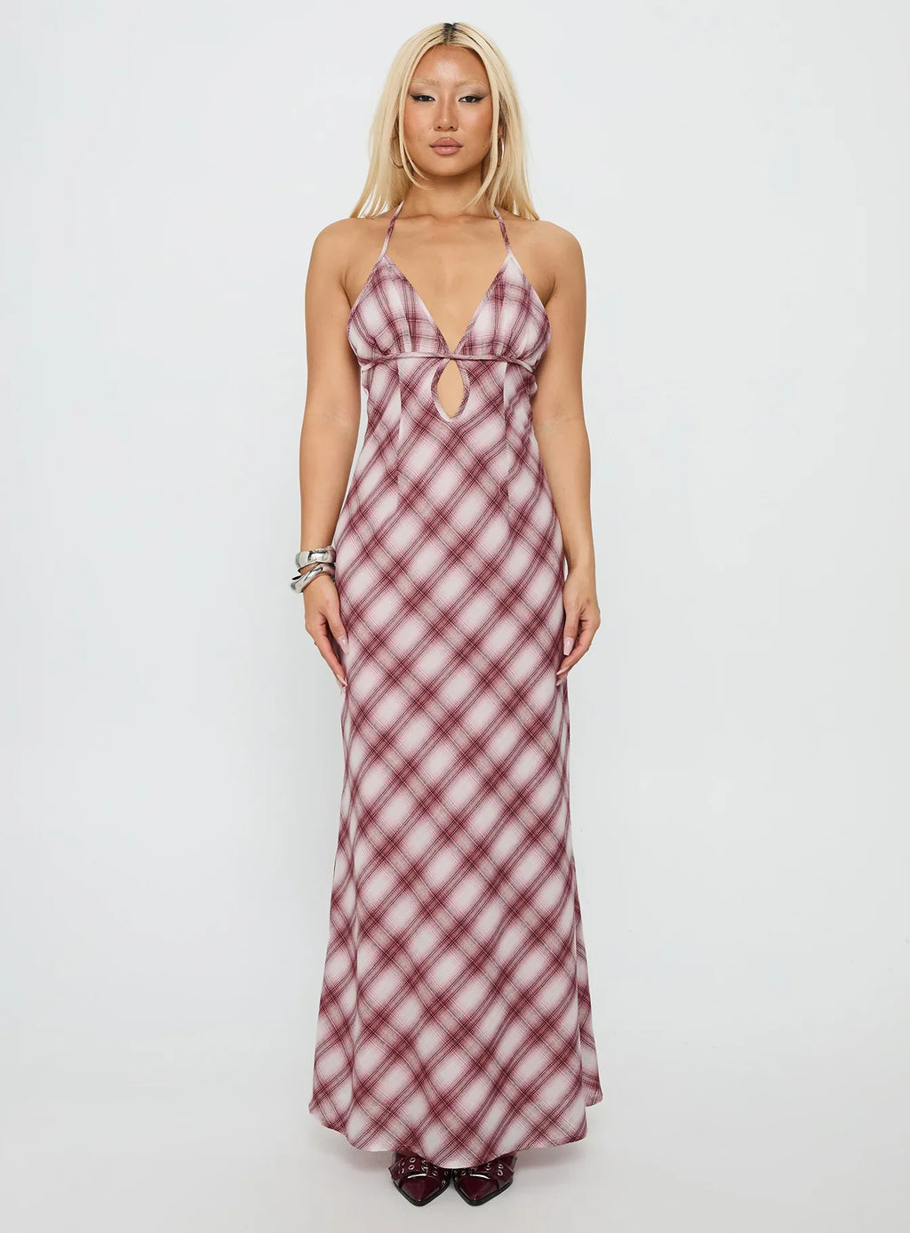 Momentous Backless Halter Maxi Dress Multi