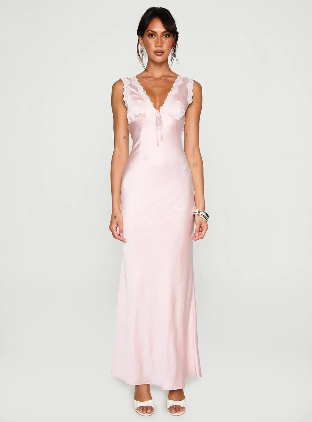 Liliya Lace Maxi Dress Pink