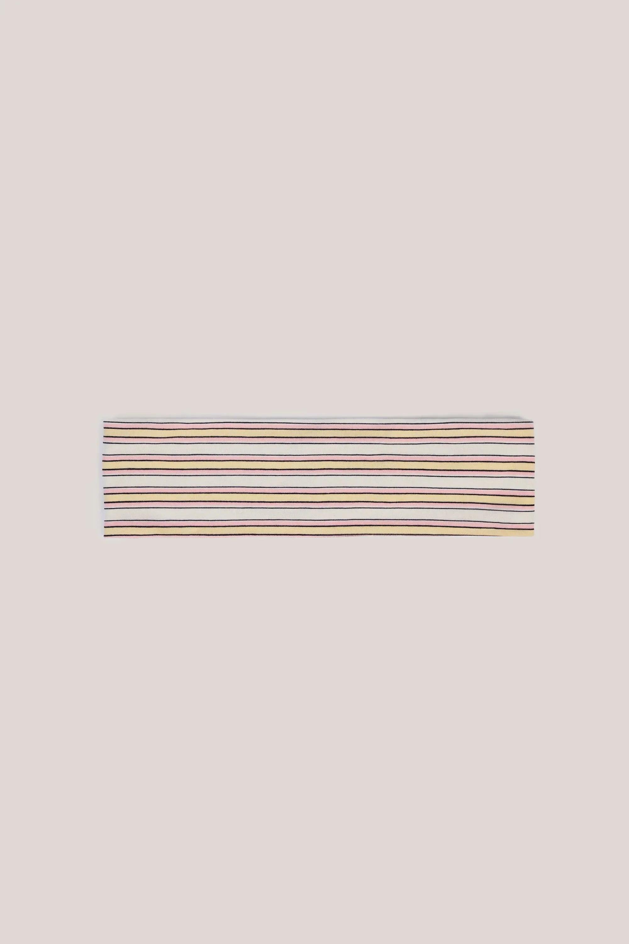 Modal Ribbed Headband in Pink & Yellow Stripe