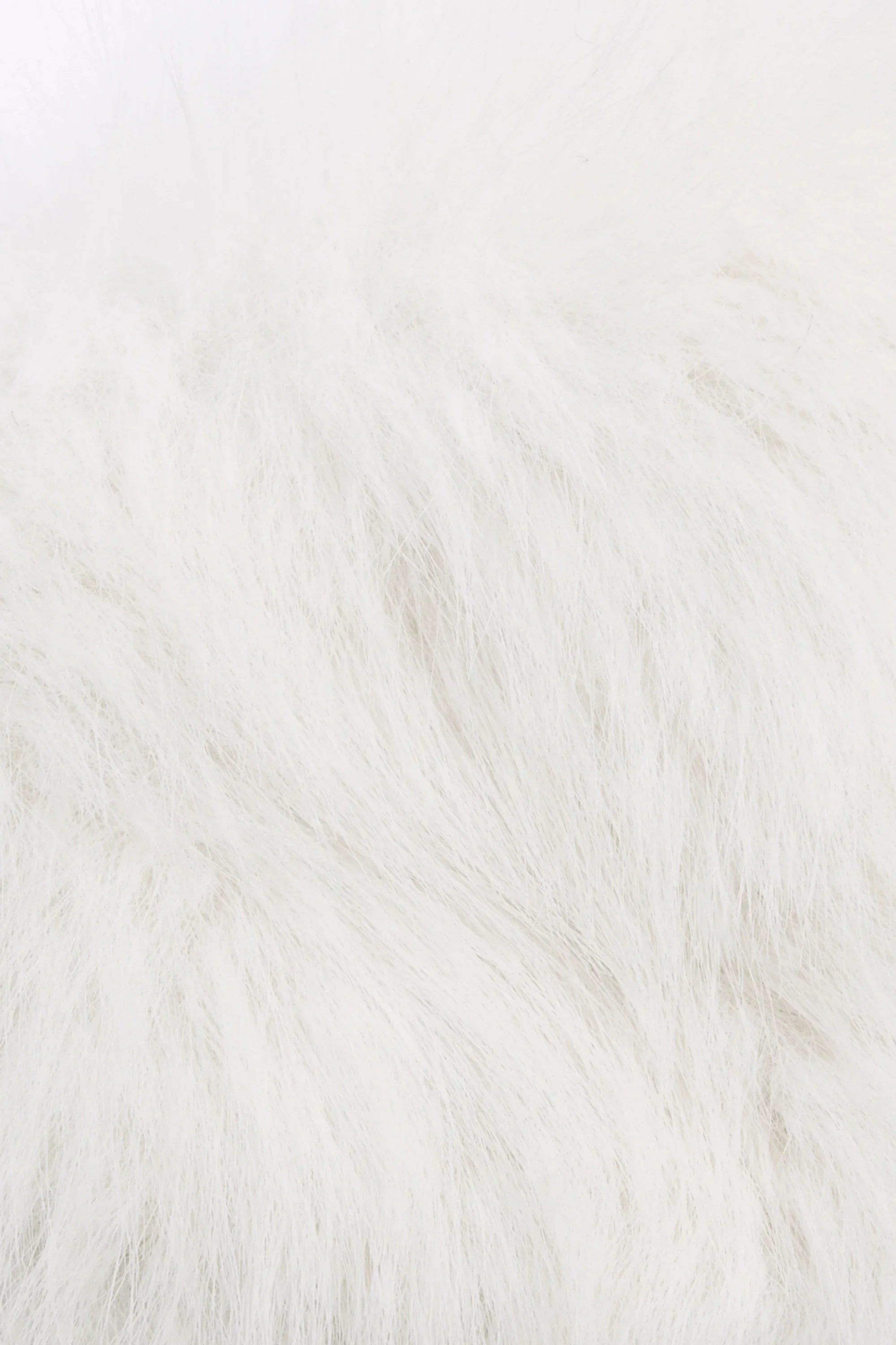 Faux Fur Triangle Bralette in White