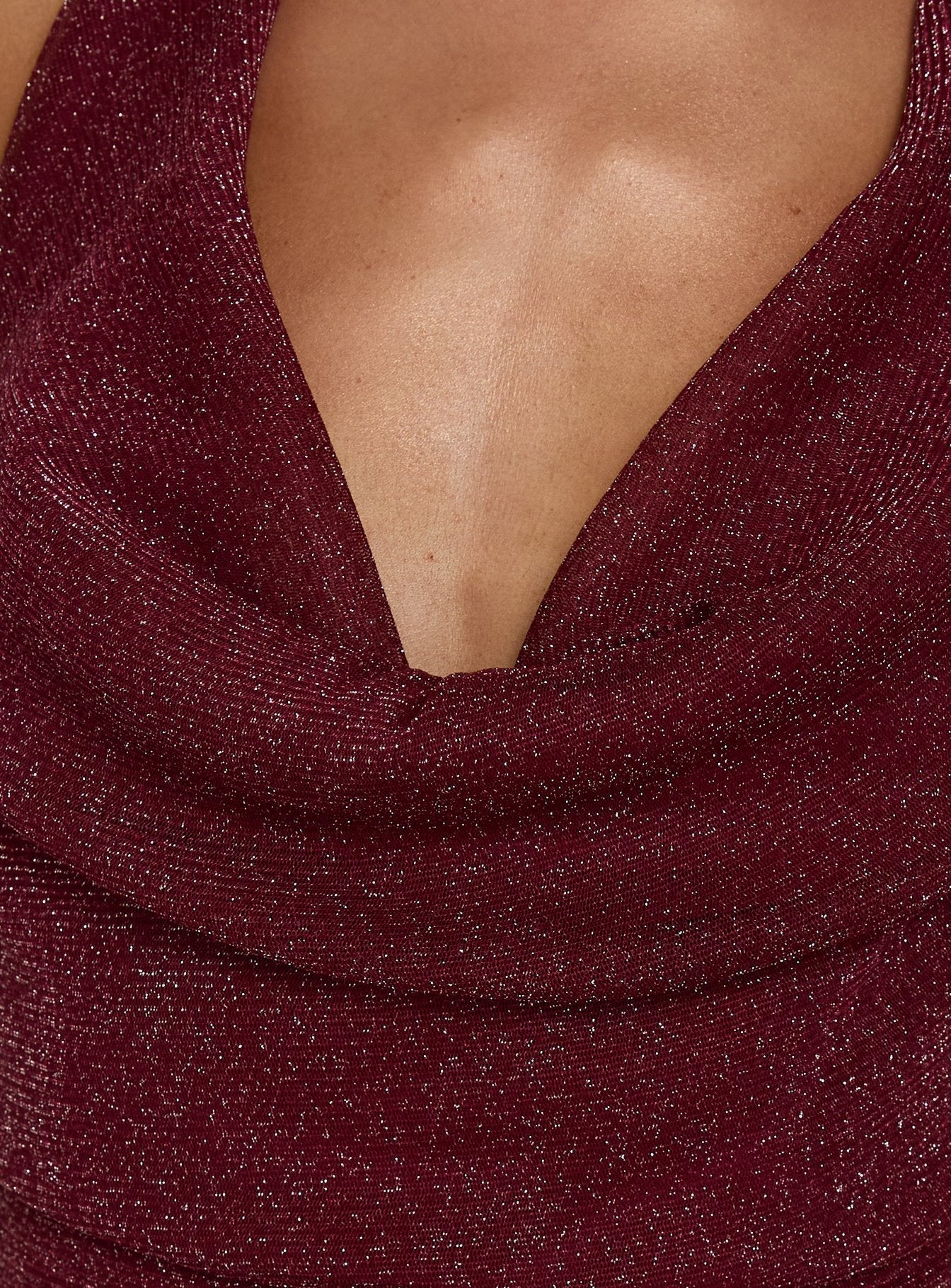 Wild Bunch Cowl Neck Backless Maxi Dress Burgundy