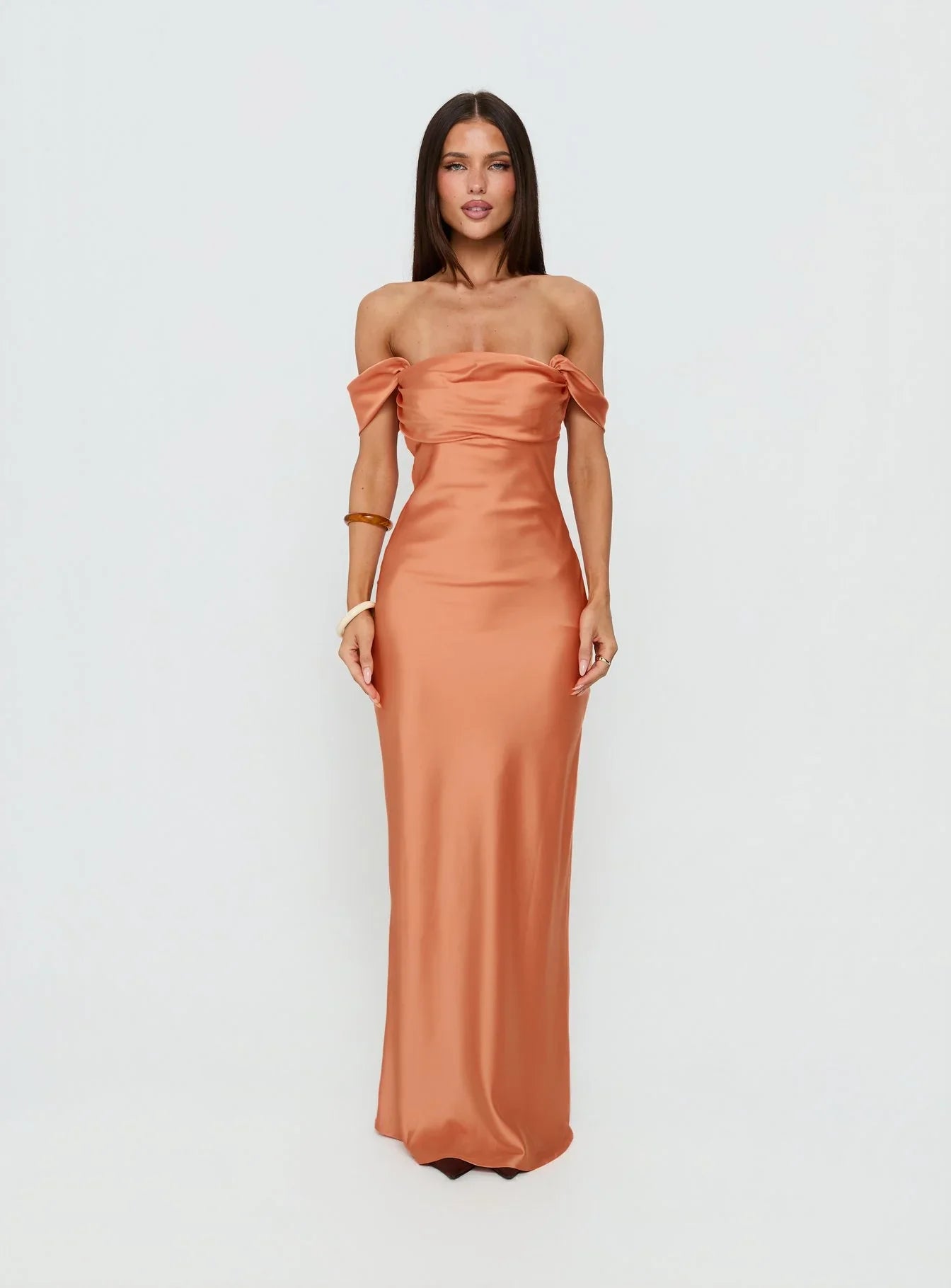 Azura Off The Shoulder Maxi Dress Orange