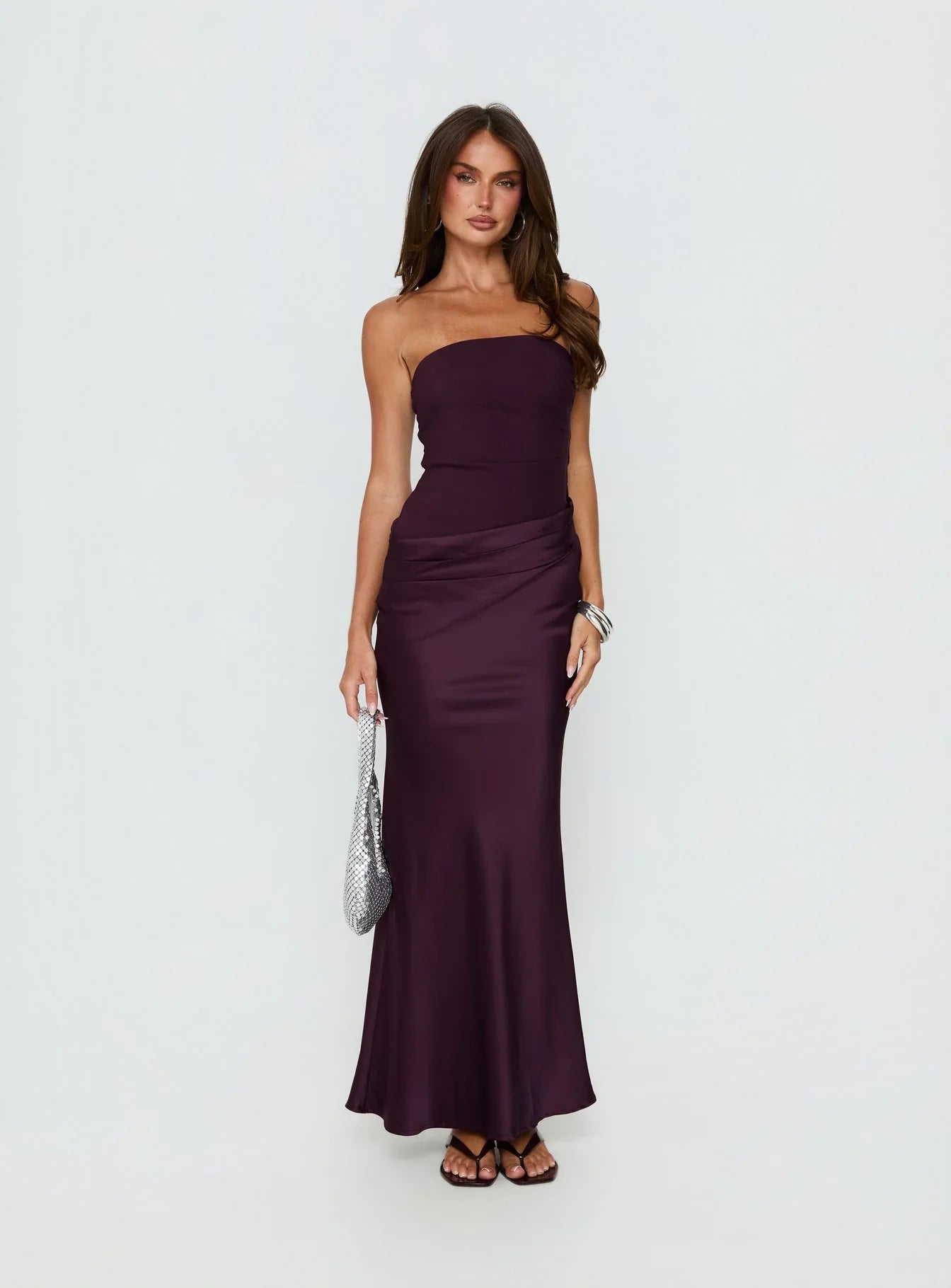 Lulita Strapless Maxi Dress Plum